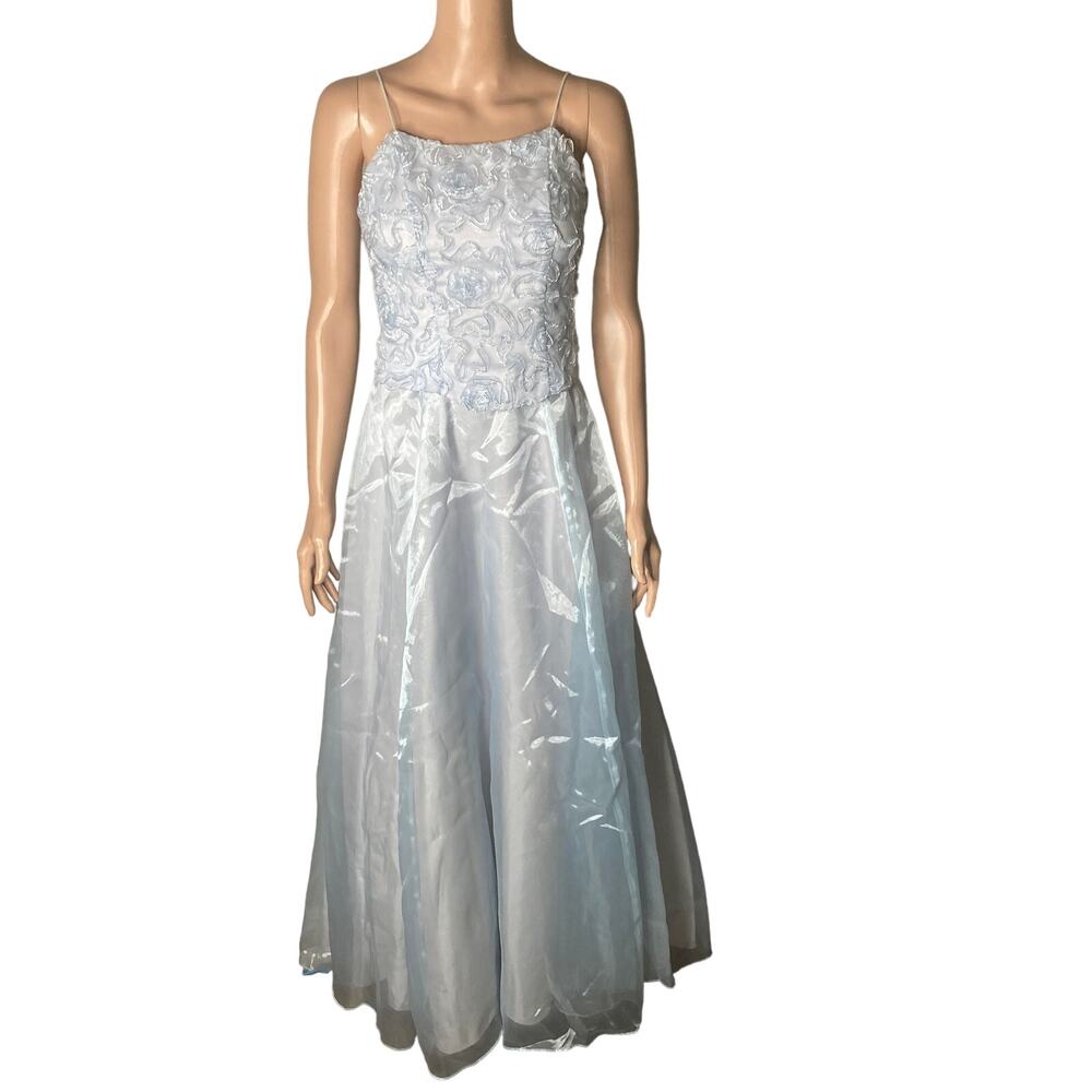 Poly Formal Maxi Dress Womens XS Pastel Blue